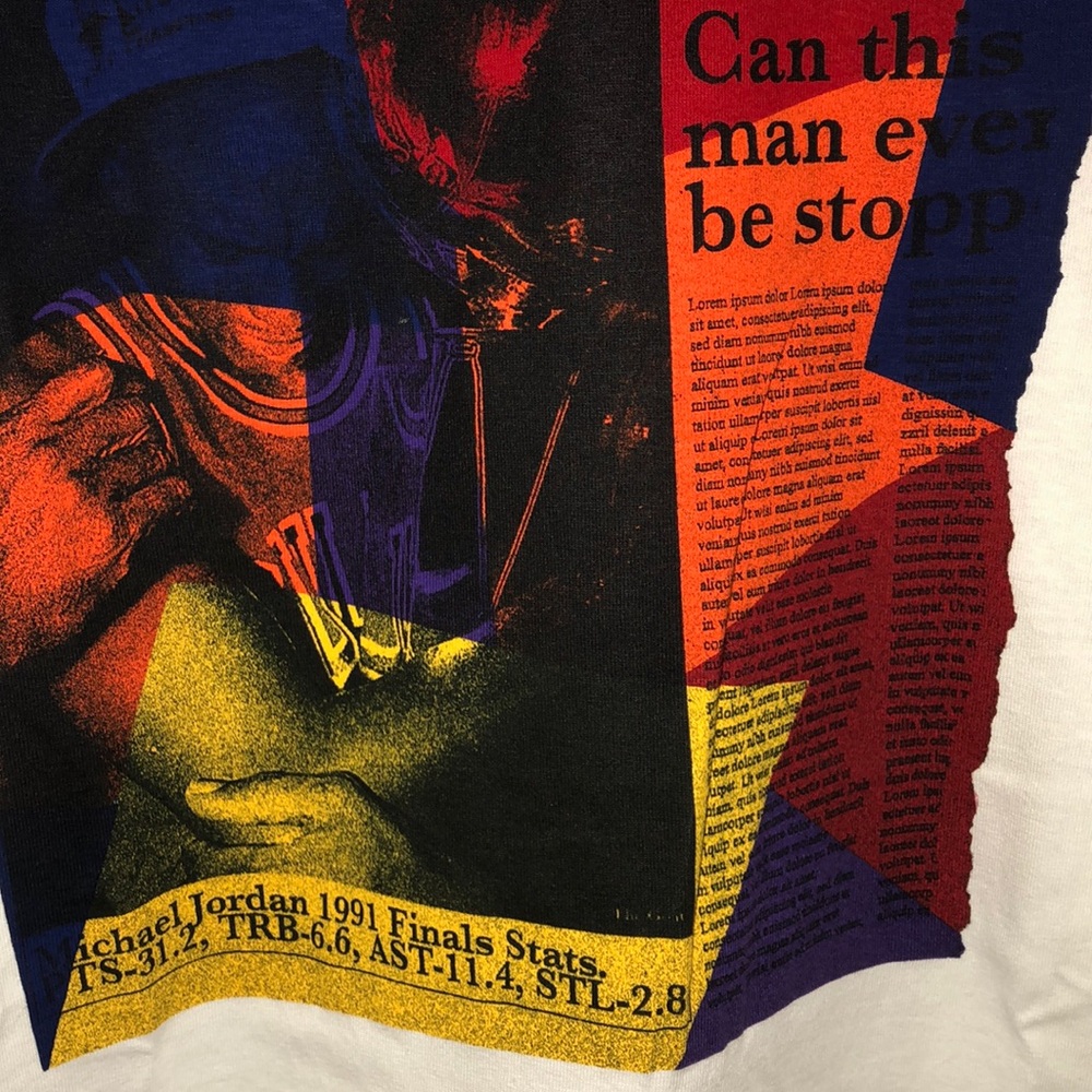 NWT Air Jordan News Clipping Tshirt in White - Picture 5 of 9